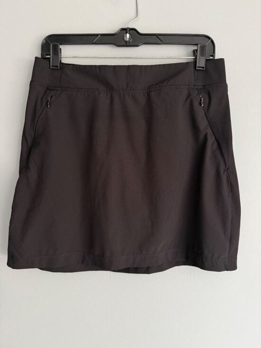 Calvin Klein Performance Women Skort Size M Black Zip Pockets Elastic Waist